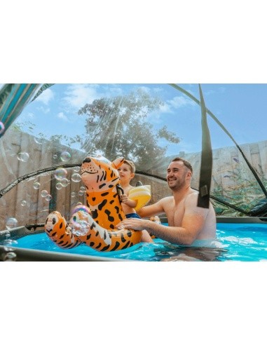 EXIT Wood pool ø300x76cm with dome and filter pump - brown