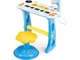 Keyboard piano with microphone EcoToys, blue