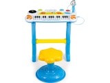 Keyboard piano with microphone EcoToys, blue