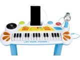 Keyboard piano with microphone EcoToys, blue