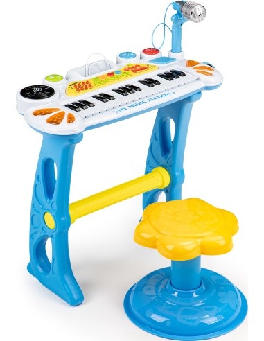 Keyboard piano with microphone EcoToys, blue