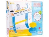 Keyboard piano with microphone EcoToys, blue