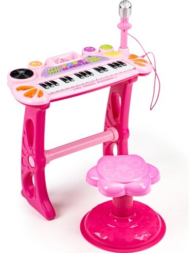 Keyboard piano with microphone EcoToys, pink