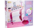 Keyboard piano with microphone EcoToys, pink