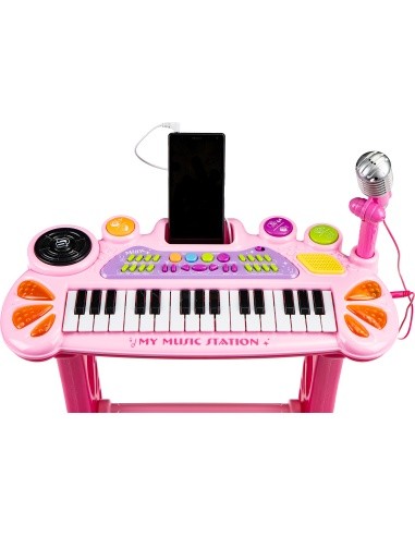 Keyboard piano with microphone EcoToys, pink