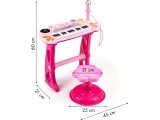 Keyboard piano with microphone EcoToys, pink