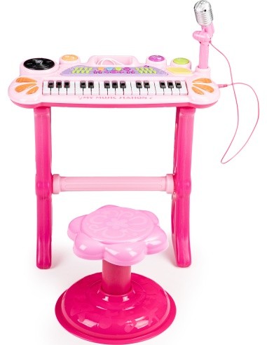 Keyboard piano with microphone EcoToys, pink