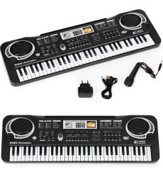 Keyboard piano for kids with microphone + power supply