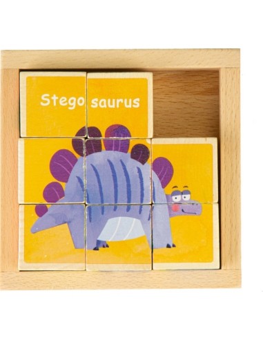 Educational Wooden Blocks Puzzle Ecotoys Dino