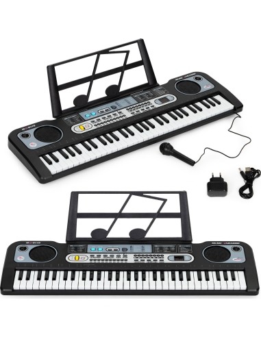 Large keyboard piano with microphone for children + power supply