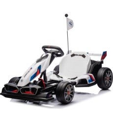 BMW Gokart automobilis su drifto funkcija Baltas