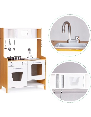 Wooden Toy Kitchen with Sound Effects ECOTOYS