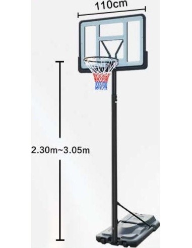 BASKETBALL STAND FITKER 110x75 cm (adjustable height)