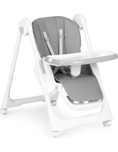 Feeding chair height adjustment eco leather straps double tray