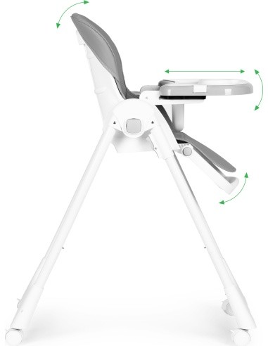 Feeding chair height adjustment eco leather straps double tray