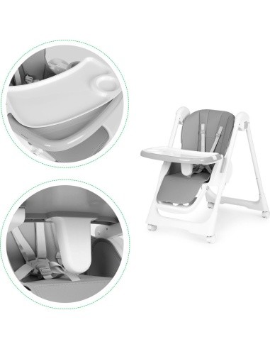 Feeding chair height adjustment eco leather straps double tray