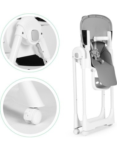 Feeding chair height adjustment eco leather straps double tray