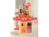 Kids kitchen sounds led steam generator 42 accessories pink