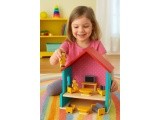Wooden doll house furniture accessories set of 30 pieces