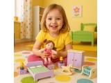 Wooden doll house furniture accessories set of 30 pieces