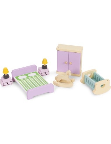 Wooden doll house furniture accessories set of 30 pieces
