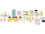 Wooden doll house furniture accessories set of 30 pieces