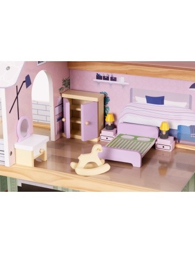 Wooden doll house furniture accessories set of 30 pieces