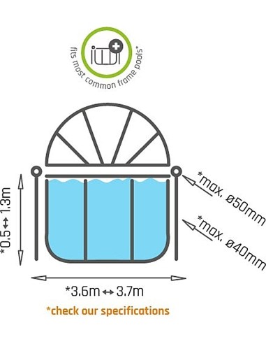 Tentas baseinams EXIT ø360cm