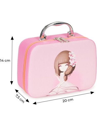 Set of cosmetics for children trunk with mirror UV LED lamp