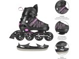 NH11912 2IN1 IN-LINE SKATES/HOCKEY ICE SKATES - Black/Blue