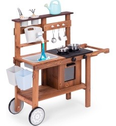 Outdoor mud kitchen for children with accessories fir wood ECOTOYS