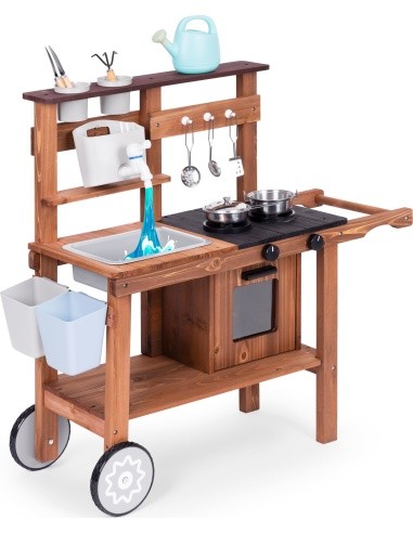 Outdoor mud kitchen for children with accessories fir wood ECOTOYS