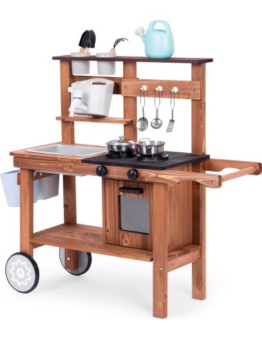 Outdoor mud kitchen for children with accessories fir wood ECOTOYS