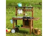 Outdoor mud kitchen for children with accessories fir wood ECOTOYS