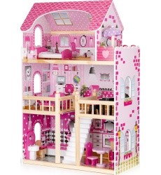 Wooden doolhouse with Furniture and LED EcoToys