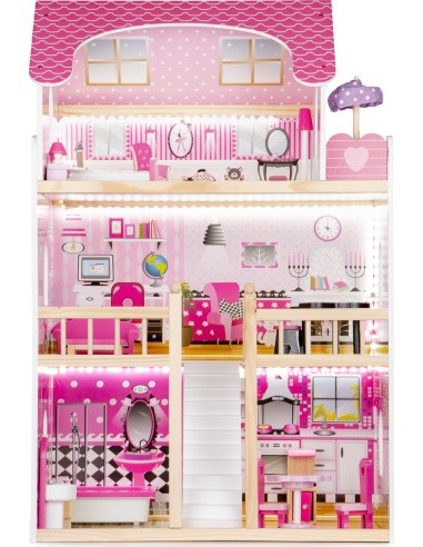 Wooden doolhouse with Furniture and LED EcoToys