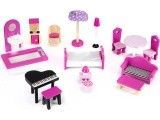 Wooden doolhouse with Furniture and LED EcoToys