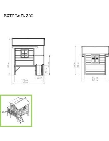EXIT Loft 350 wooden playhouse - natural