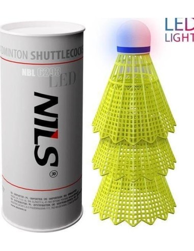 NBL6293 NYLON SHUTTLECOCKS LED MULTICOLOR PACK OF 3 NILS