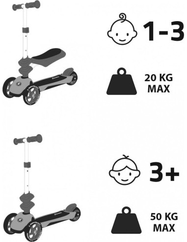 Paspirtukas HyperMotion 3in1 pink