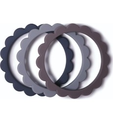 Kramtukai Mushie Flower Bracelet Dove Gray/Steel/Stone, 3vnt.