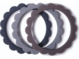 Teethers Mushie Flower Bracelet Dove Gray/Steel/Stone, 3pcs.
