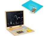 Edukacinis magnetinis nešiojamas kompiuteris su raidėmis ir skaičiais Eco Toys, mėlynas