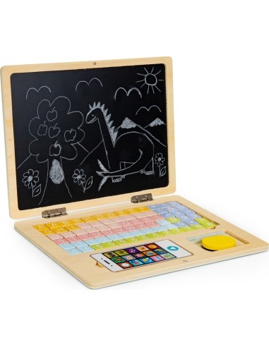 Educational Magnetic Board Laptop With Letters And Numbers Eco Toys, Bue