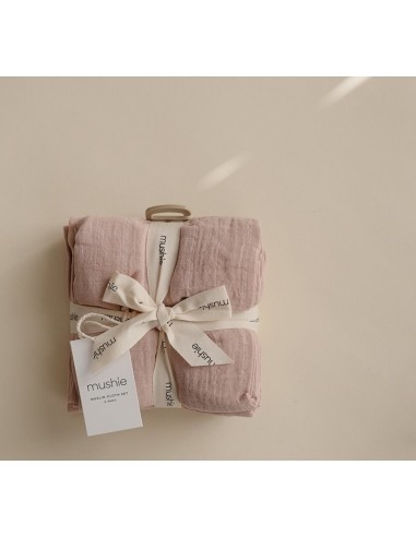 Muslin Cloths Mushie Blush, 3-Pack