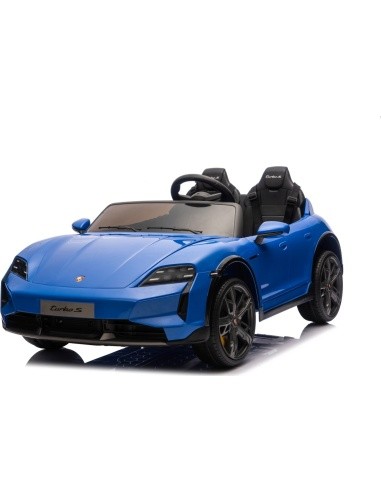 Elektromobilis Porsche Taycan Turbo S mėlynas