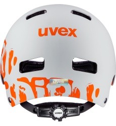 Uvex Kid 3 Dirtbike Helmet, light gray-orange