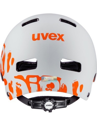 Uvex Kid 3 Dirtbike Helmet, light gray-orange