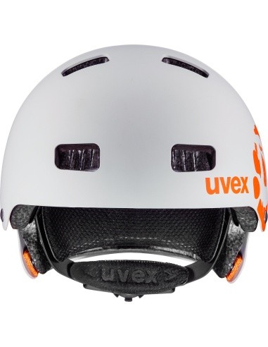 Uvex Kid 3 Dirtbike Helmet, light gray-orange