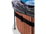 EXIT Wood pool ø488x122cm with sand filter pump and dome and heat pump - brown